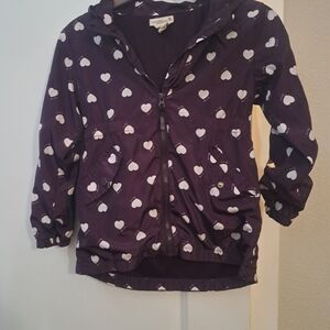 Heart Patterned Purple and One Orange Kids Jacket